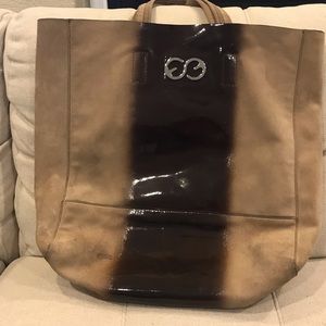 Escada suede leather tote bag